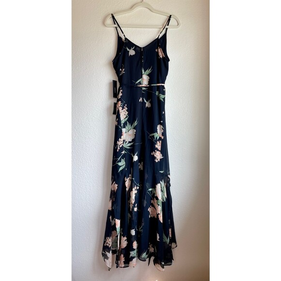 NWT Lulus Feeling Freesia Navy Blue Floral Print Strappy V-Neck Maxi Dress S - Picture 8 of 16